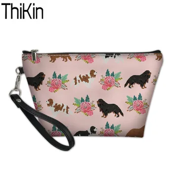 

THIKIN Cavalier King Charles Spaniel Dog Printing Cosmetic Cases Women Function Wash Kit Bags Ladies Makeup Pouch for Females