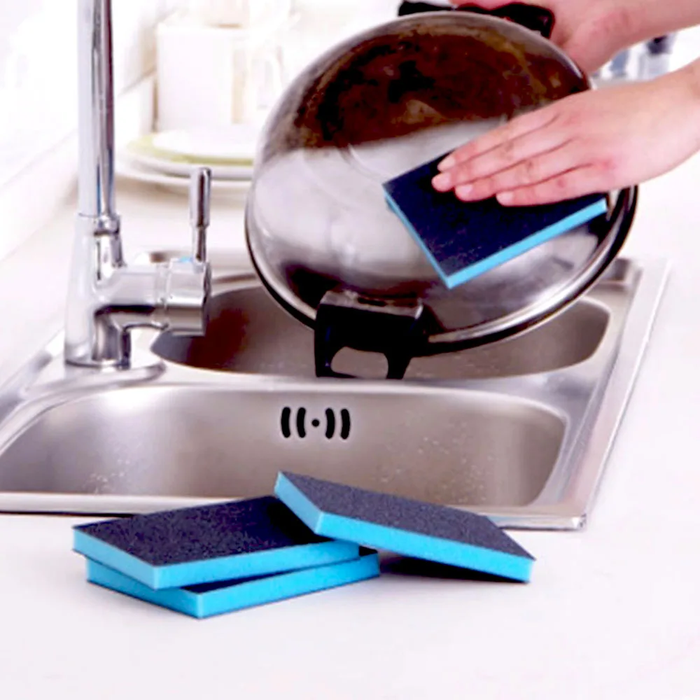 5PCS Household Sponge Kitchen Magic Clean Stains Decontamination Dishwashing Sponge Kitchen
