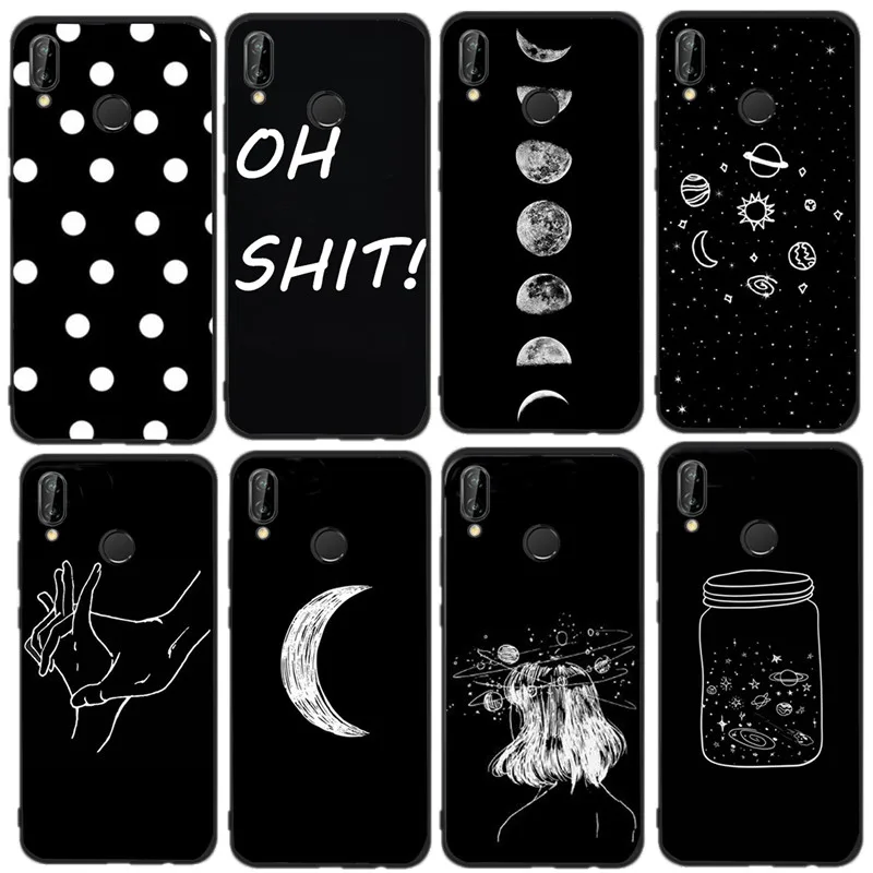 

Matte Silicon Case For Huawei P20 Lite Cases For Mate 10 Lite P10 P8 P9 Lite Mini 2017 P Smart Cartoon Milky Way Full Back Cover
