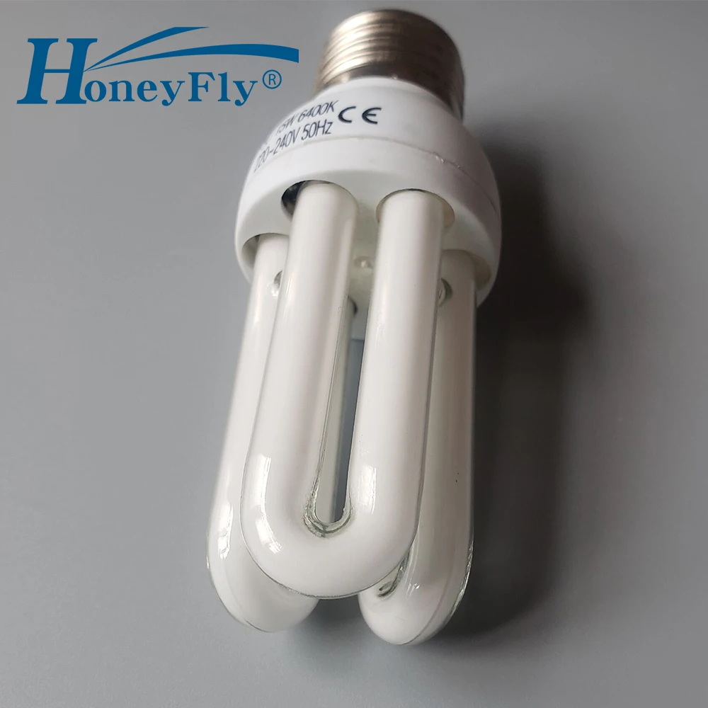 HoneyFly AC220-240V 15 W/20 W E27 3U труба энергоэкономичная лампа U Форма флуоресцентная лампочка домашнего освещения