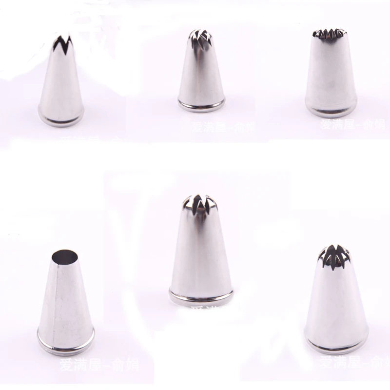 6pcs Big Size Cream Cake Icing Piping Russian Nozzles