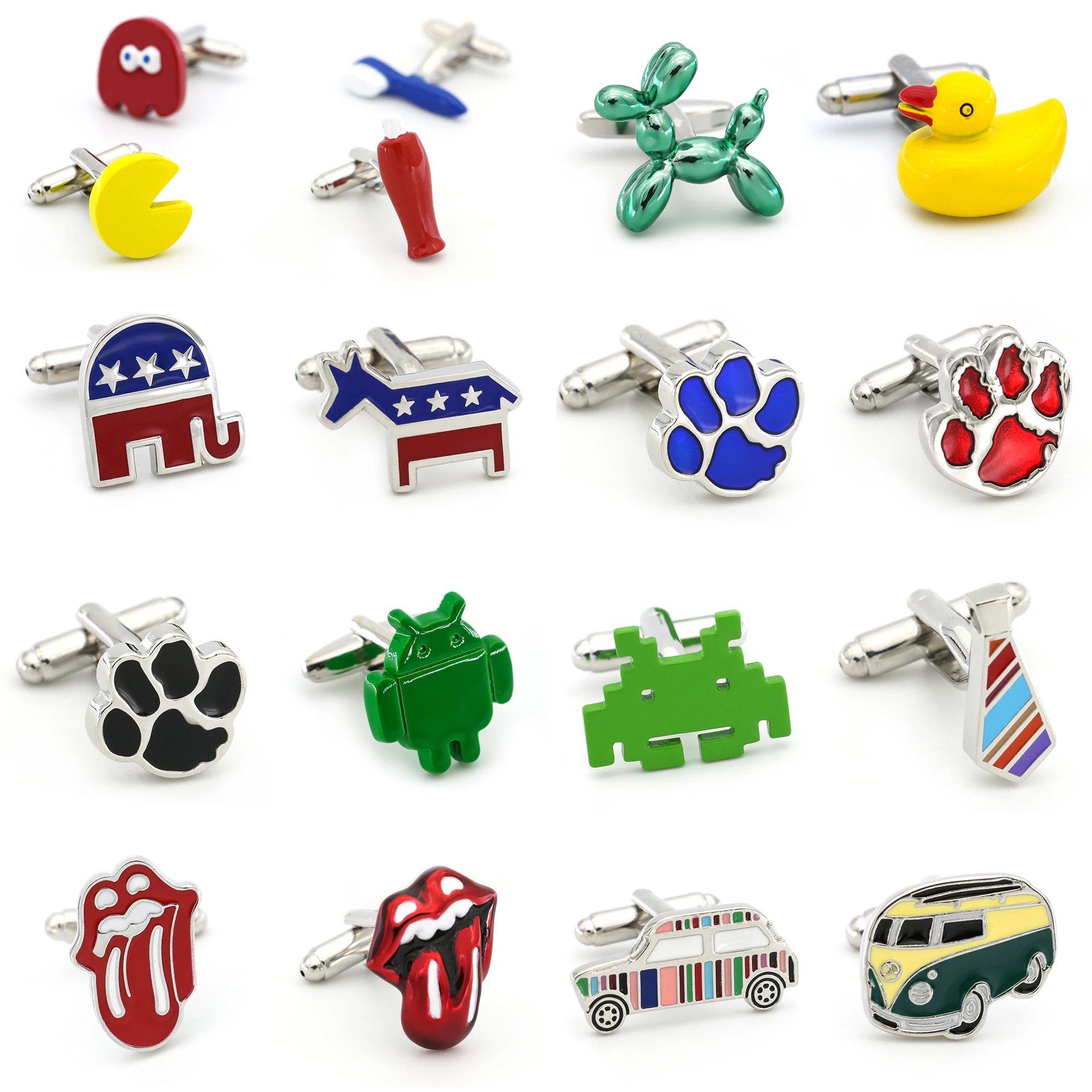 

Novelty Series Cuff Links 28 Designs Option Brass Material Cute Cufflinks