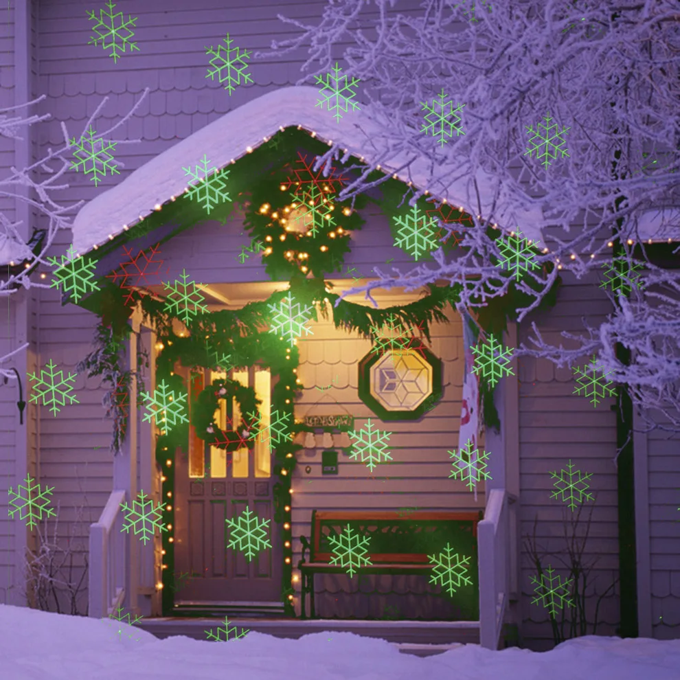 

IP65 Outdoor RG Star Christmas Laser Projector Lamp Snowflake LED Disco Stage Light Green Red Landscape Garden LED Spotlight
