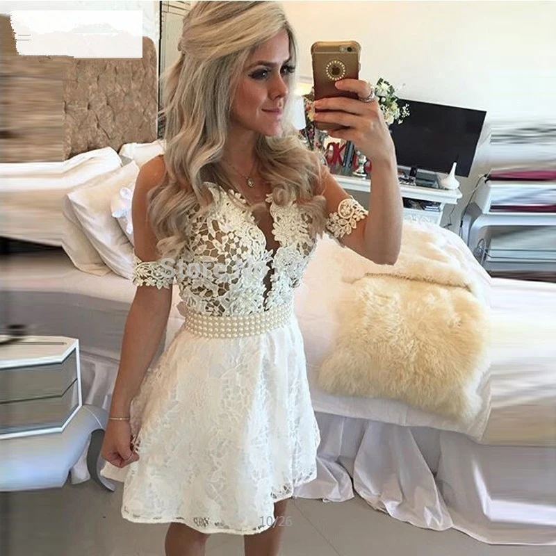 vestido de formatura curto branco