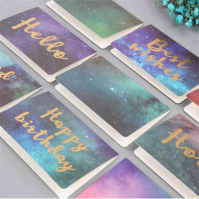 

Starry Series Festival Greeting Lucky Cards Happy Birthday Good Luck Message Card Wedding Birthday Party Decor Cards Blessing