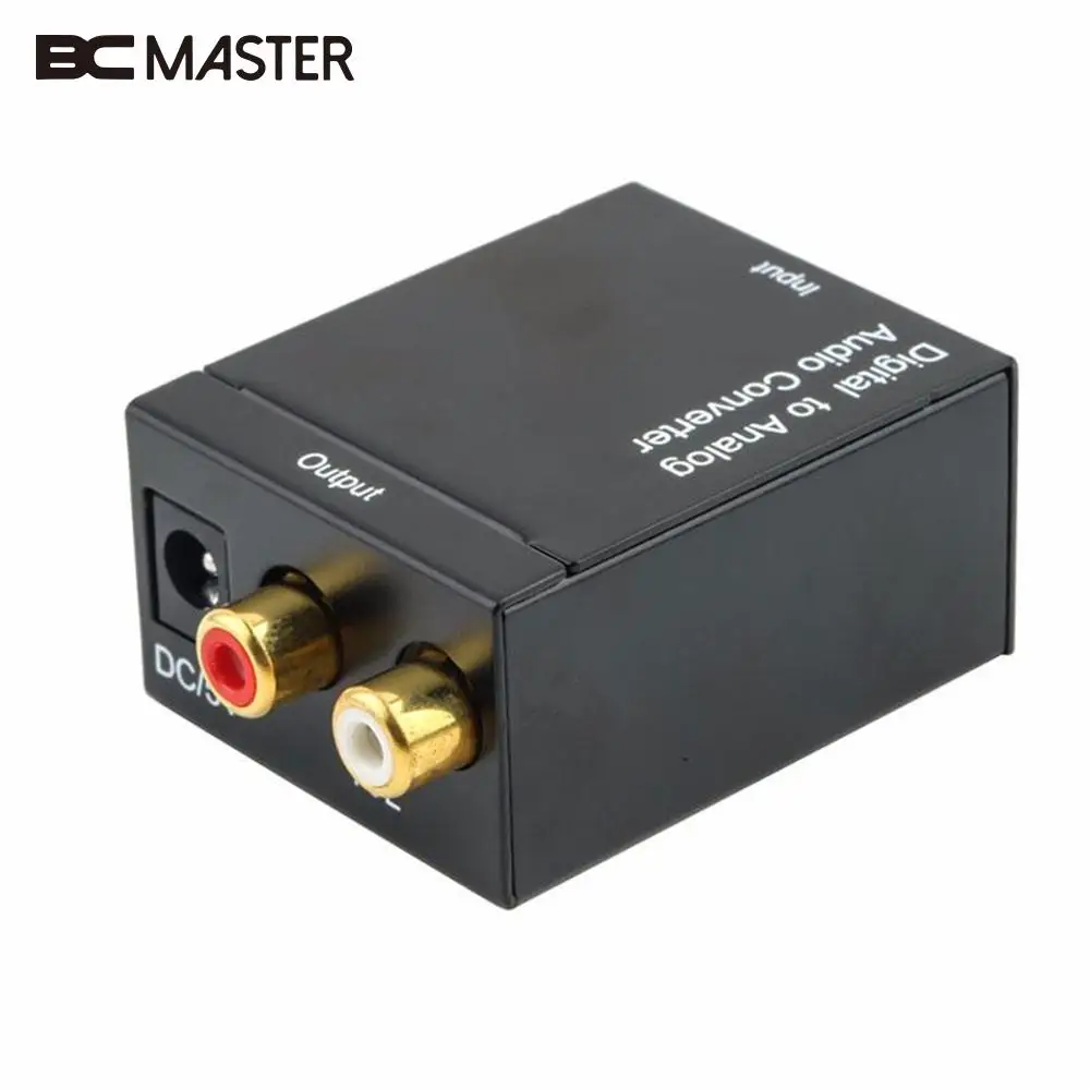 BCMaster DA Digital Optical Fiber Signal To Analog Audio Converter Adapter Optic Coaxial RCA