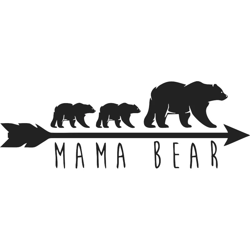 Funny Fashion Mama Bear Silhouette Decor Decal Vinyl Car ...