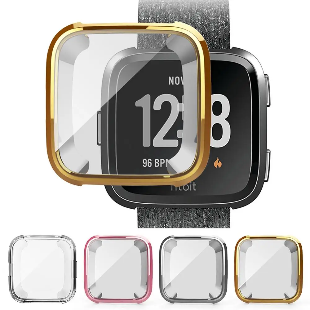 Запасная защитная пленка совместима с Fitbit умные часы Versa TPU Чехлы мягкий покрытый
