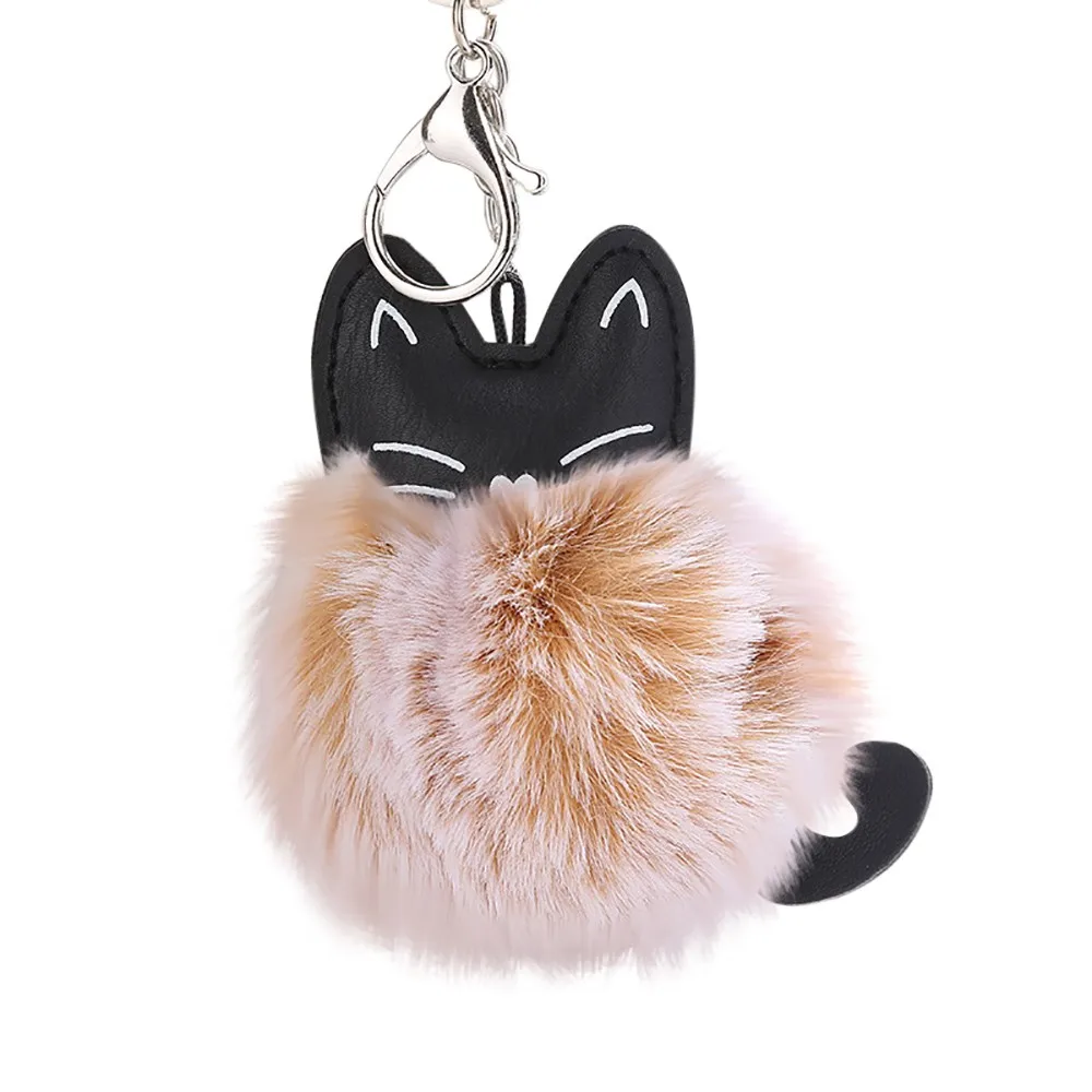 OTOKY Лидер продаж 1 шт. 8 см милый брелок для ключей с кошкой Подвеска для женщин брелок для ключей с помпонами брелки для подарка Mar16