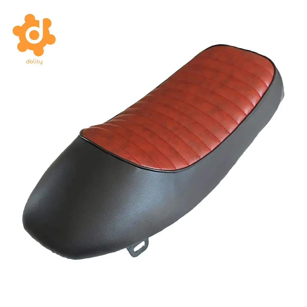 

Motorcycle Vintage Cafe Racer Hump Styling Seat Black and Brown-Red