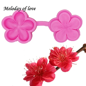 

Plum blossom flower Silicone fondant molds Wedding cake Border decorating tools chocolate mould dessert decorators moulds T1302