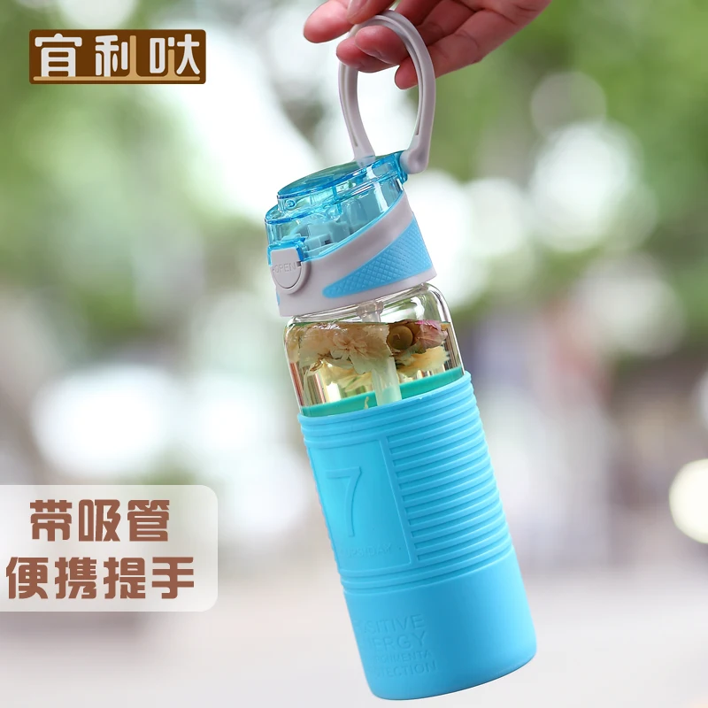 Portable Outdoor 350ml Drinking Sport Glass Bottle for Gym wholesale price