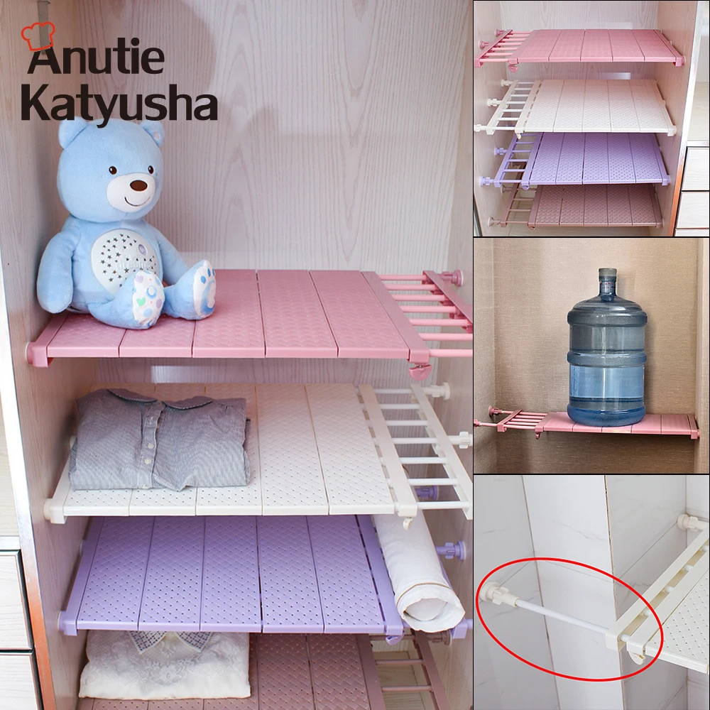 

Wall Mounted Wardrobe Storage Shelves Space-saving Storage Rack Adjustable Closet Organizer Bathroom Organizer Easy to Install