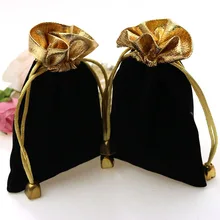 10 Uds. Bolsas de terciopelo negro de 7x9 cm Phnom Penh, bolso de mujer vintage con cordón para fiesta/joyería/bolsa de embalaje hecha a mano para regalo diy