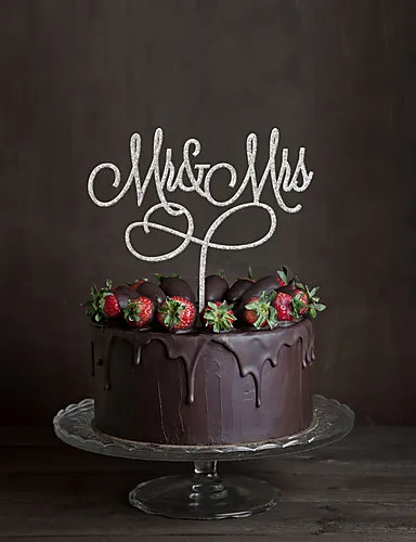 Акриловый Золотой/Серебряный Mr& Mrs свадебный торт Топпер для Свадьбы товары для украшения торта Сувениры и подарки