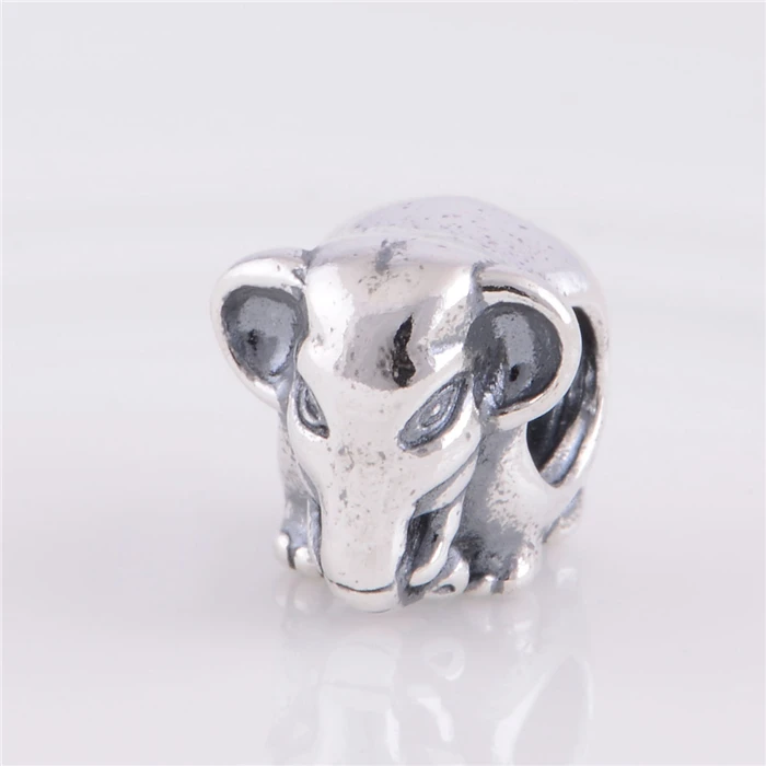 Wholesale 100% 925 Silver Threaded Charms Elephant beads Fit Original Pandora Charms Bracelet ...