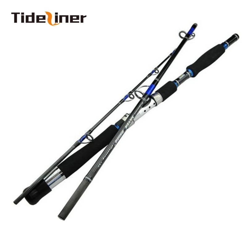 

Tideliner 1.8m 1.95m 2.1m Boat fishing Rod Carbon fiber spinning jigging fishing rods Lure weight 70-250g 3 sections travel pole