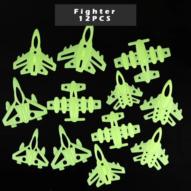 12PCS Fighter Флуоресцентная светящаяся детская спальня комнаты для хранения Звезда Детская светится в темноте игрушки наклейка клейкая наклейка - Цвет: 12PCS Fighter