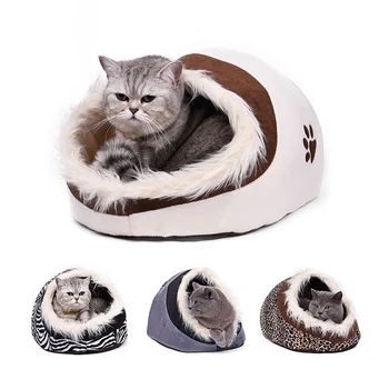 

Free Shipping Dog Cat House Super Cute Pet Kennel With Feather Puppy Bed High Quality Warm In Winter/Autumn 4 Colors