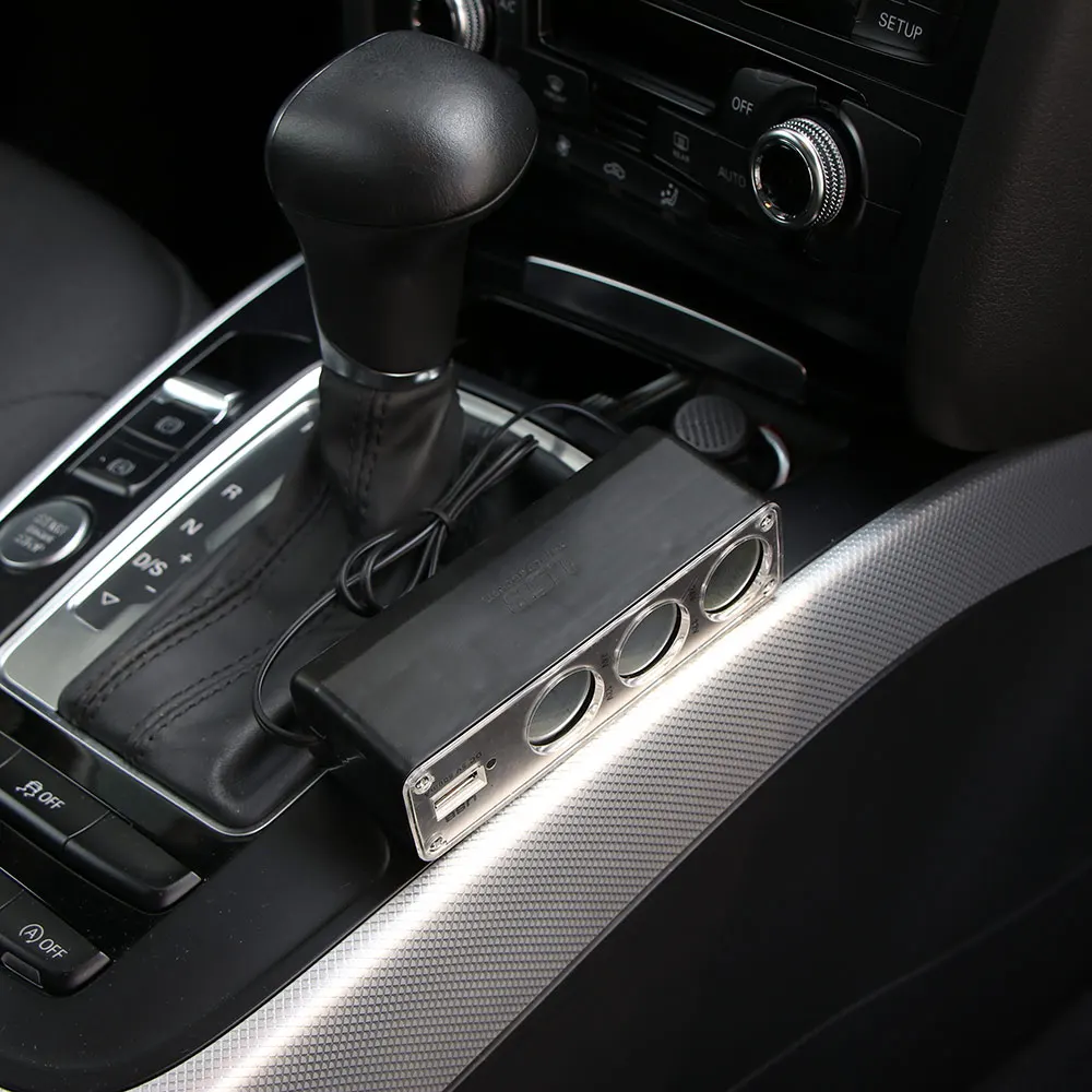 3 способа Зарядное устройство автомобильного прикуривателя Мощность сплитер USB тройной автомобильной розетки Зарядное устройство AC/DC 12-24V автомобиль cingarette зажигалка