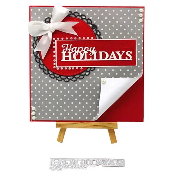 

Happy Holidays Metal Cutting Dies Stencils for DIY Scrapbooking/photo album Decorative Embossing DIY Paper Cards