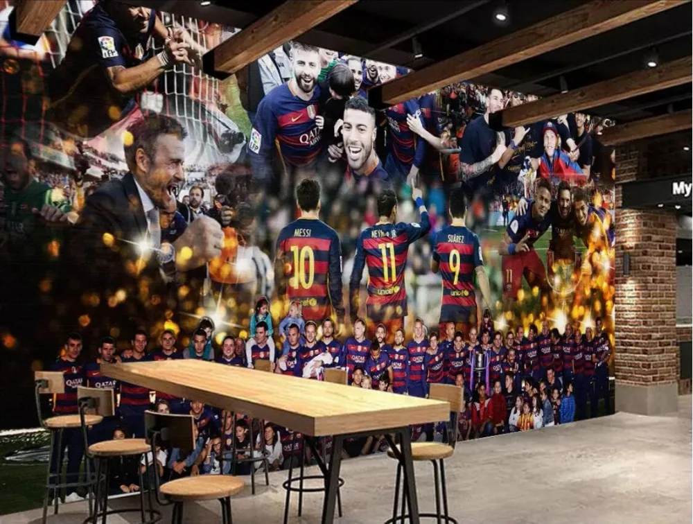 

custom photo mural 3d wallpaper Football match character celebration living room home improvement wallpaper for wall 3d