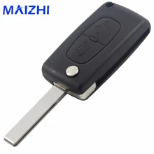 maizhiRemote 2 Buttons Flip Key Case Shell for Peugeot 107 207 307 307S 308 407 607 for Citroen C2 C3 C4 C5 C6 C8 Xsara Ce0536