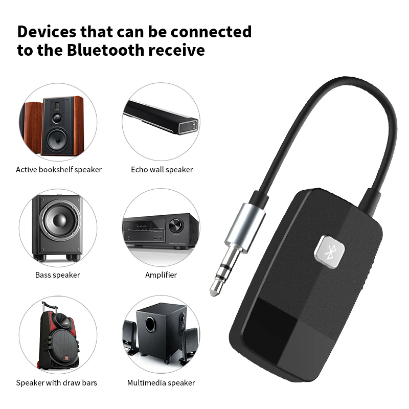 

Roman Bluetooth 4.1 Receiver and Transmitter Bluetooth Wireless Adapter Audio With 3.5MM AUX Audio For Home TV MP3 PC