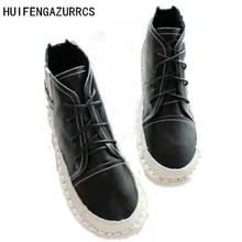 HUIFENGAZURRCS-обувь из натуральной кожи; ботильоны ручной работы; обувь в стиле ретро mori girl; модные ботинки в стиле ретро; 3 цвета