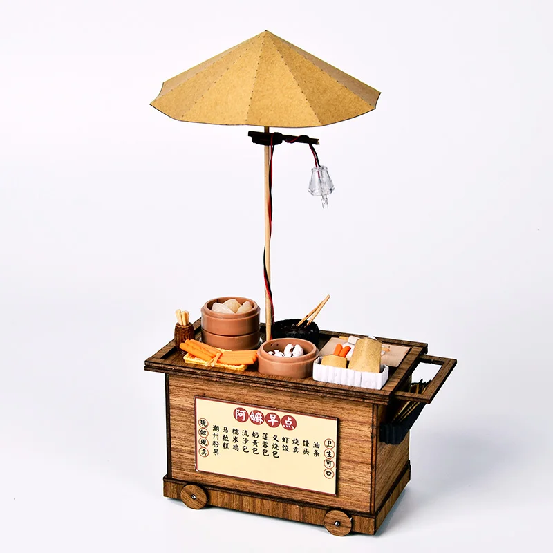 

Luxury lighting House building wooden model kits DIY Breakfast booth wood model Christmas gifts Include detailed English manuals