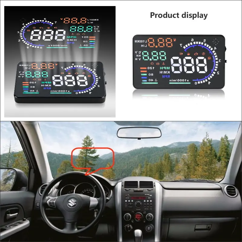 Информация об автомобиле проектор экран для Suzuki Grand Vitara/Swift-Safe вождения Refkecting лобовое стекло HUD Дисплей