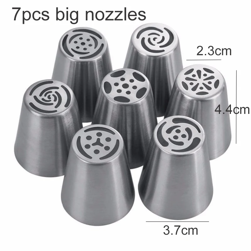 Unibird-7Pcs-Set-Stainless-Steel-Russian-Nozzles-for-Cream-Tip-Flower-Shape-Large-Size-Icing-Piping