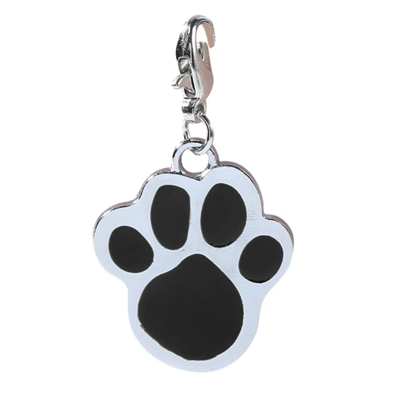 Pet Dog Collar Hanging Ornament Engraved Information Tag for Name Preventing Losing Design with Lovely Bone footprint Shape - Цвет: 8