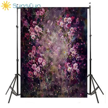 

Sunsfun 5x7FT Vinyl Backdrops for Photography Purple Flower Painting Poetry Photo Background Baby Kid Photocall Cute 220cmX150cm