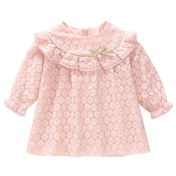 

2018 New Baby Girl Sweet Lace Princess Dress Long Sleeved Spring Fall Girls Infant Cotton Dreses Newborn Clothes