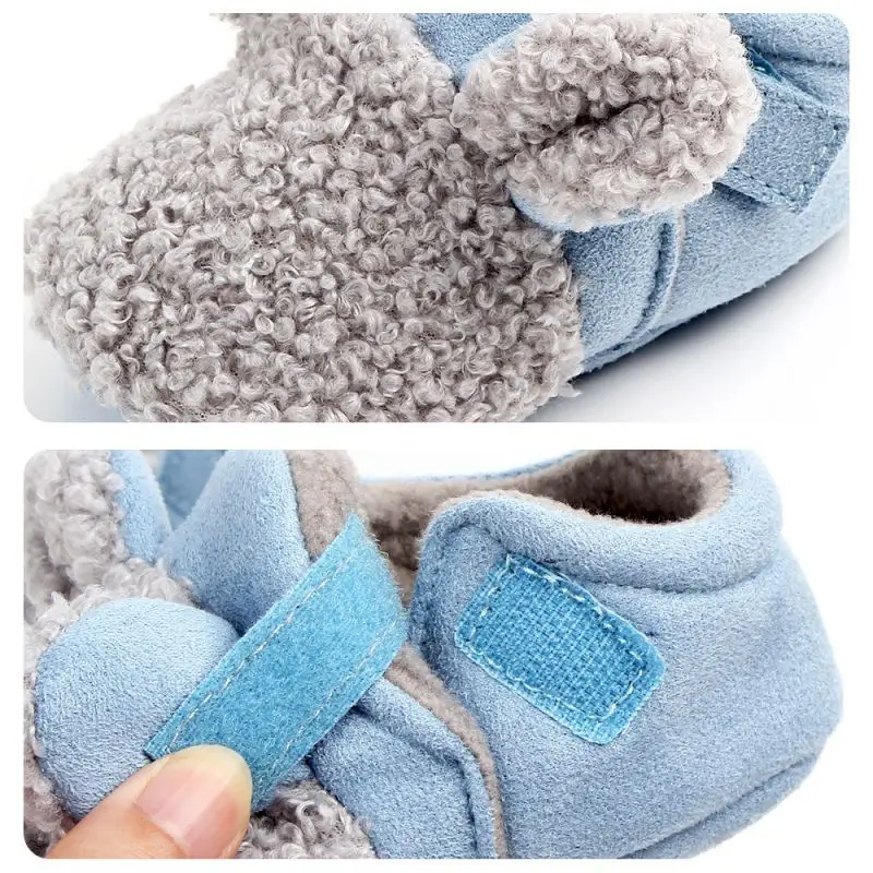 Autumn Winter Baby Shoes Coral Velvet Cartoon Baby Girl Shoes Home First Walkers Fashion Princess Baby Boys Girls Shoes 0-12M