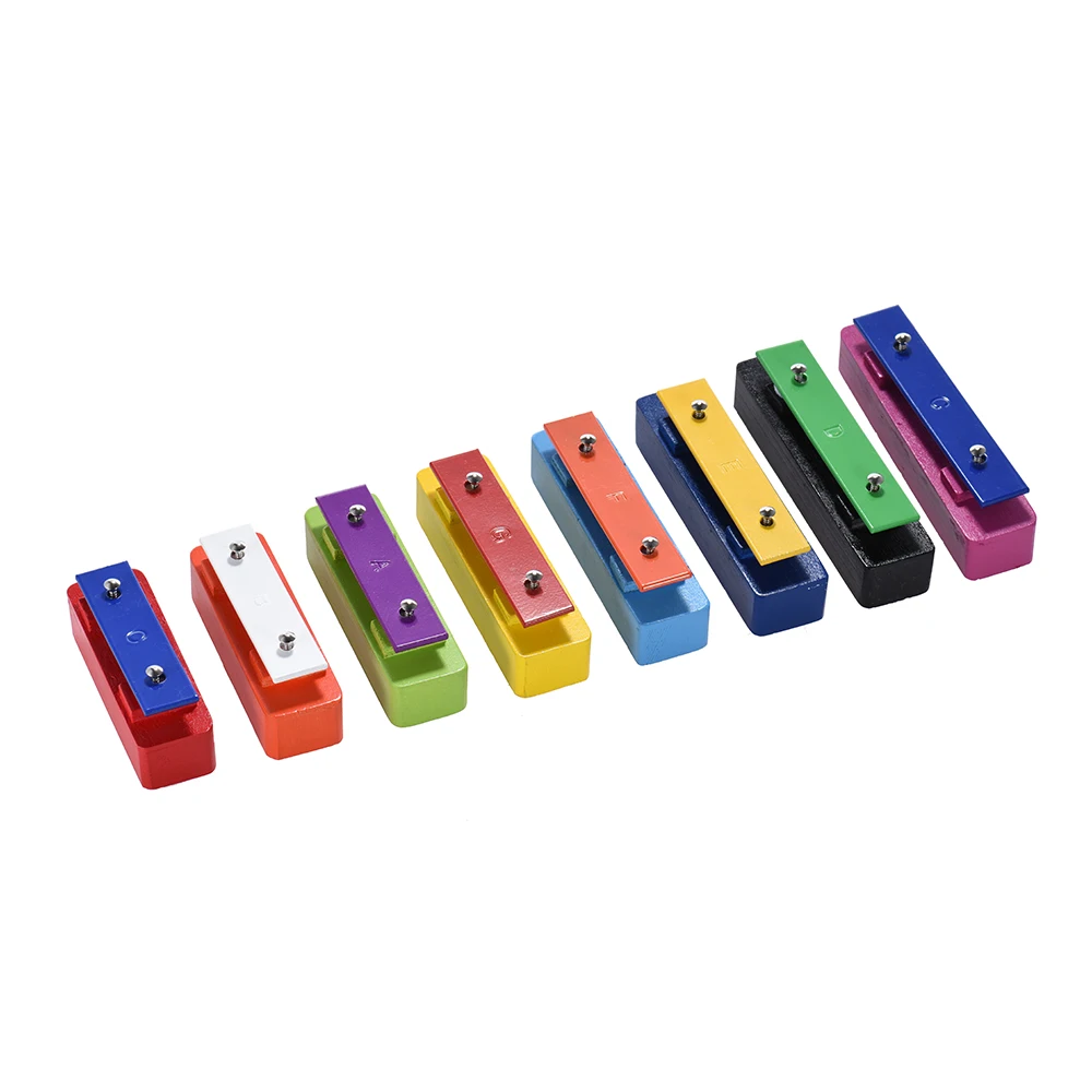 Делюкс Красочные 8 нот Glockenspiel резонатор колокольчики набор ударный Музыкальный обучающий инструмент игрушки для детей
