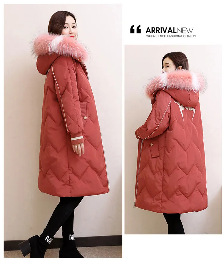 Long Femmes Nouveau Le Hiver Col Couleur À Édition Et Vêtements Vers vert 2018 Han Lâche Noir 90214 Genou La rouge Mode Manteau Raton Laveur Bas Veste Moyen nA8dtxXzt