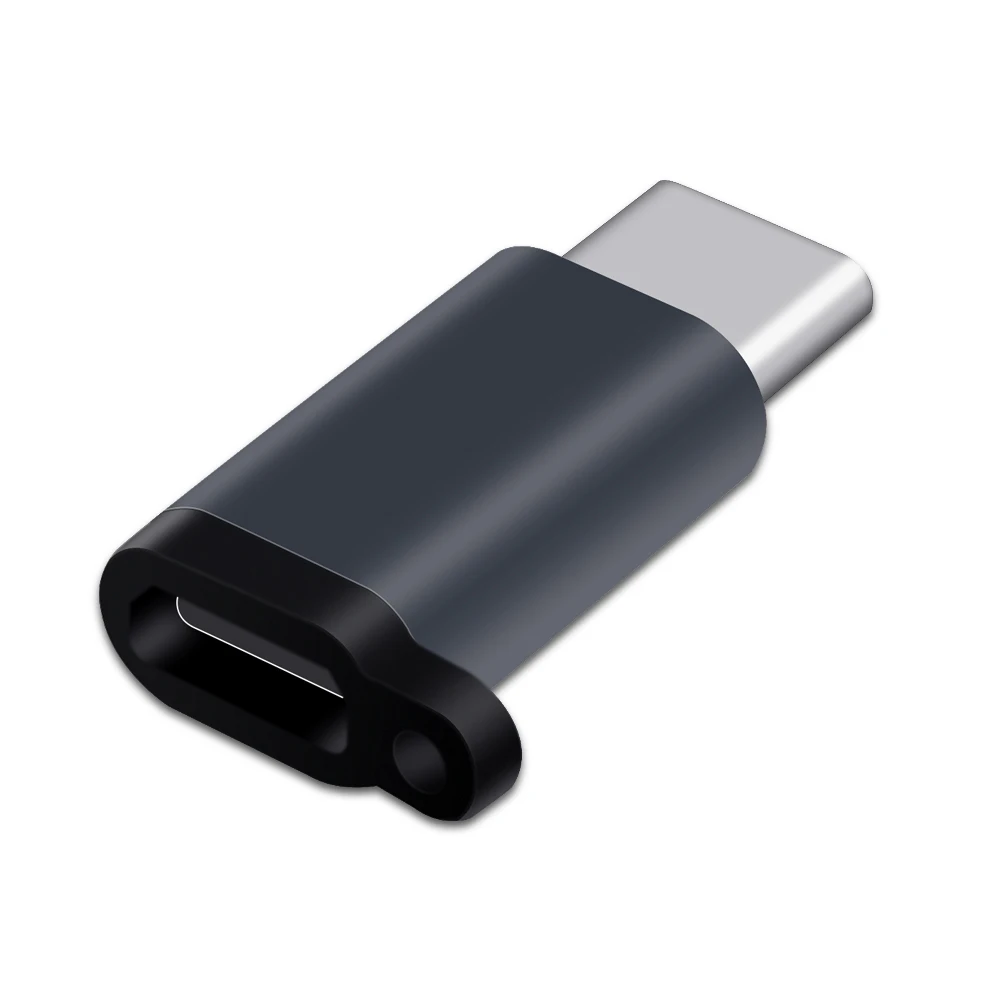 Адаптер Ascromy type C USB-C с разъемом Micro USB для Xiaomi Pocophone F1 samsung Galaxy S9 S8 Plus Note 9 8 LG V30 V20 - Цвет: Серый