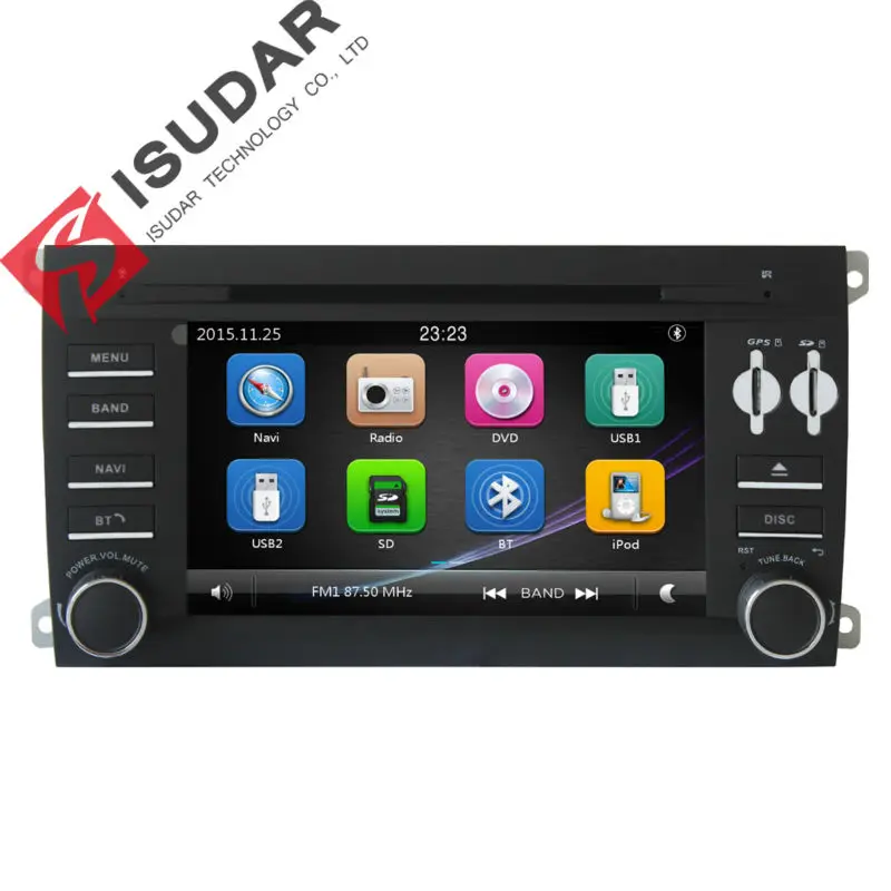 Isudar Car Multimedia Player Car Radio GPS 2 Din For Porsche/Cayenne 2003-2010 Canbus Bluetooth 1080P Ipod FM Map Autoradio AM