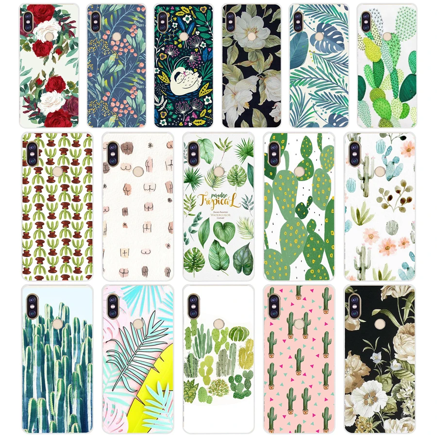 

22G cactus cactus Design Soft TPU Silicone Cover Case for xiaomi redmi 5 plus note 5 pro mi 8