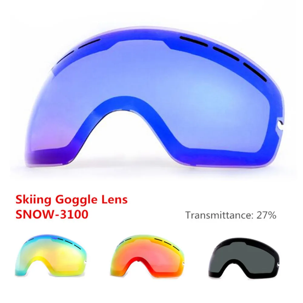 COPOZZ Double-layer Anti-glare Lenses Ski Night Vision Goggles Mask Lens Anti-fog Snowboard Winter Snow Sports Skiing Lens