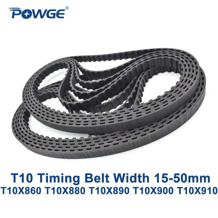 Синхронный ремень синхронизации POWGE T10 C = 860/880/890/900/910 ширина 15/20/25/30/40/50 мм Резиновый