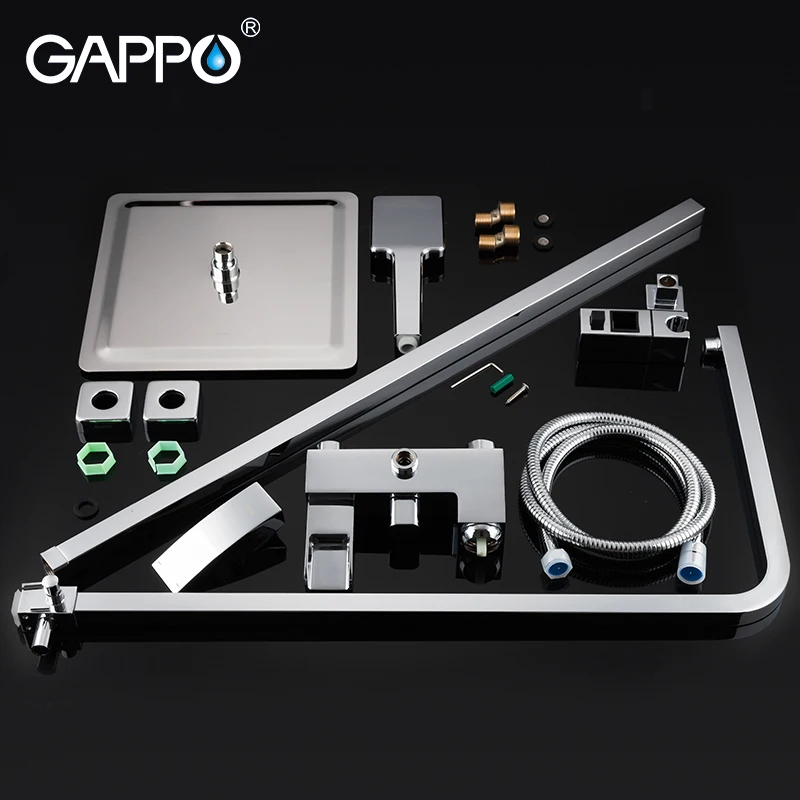 GAPPO Shower system basin faucet chrome polished taps brass wall bathroom faucet mixer deck mounted basin sink faucet
