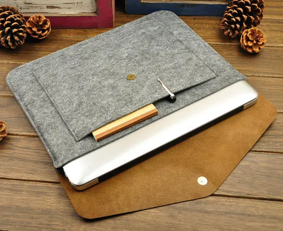 2015 New General Fasion Felt leather Laptop Cases netbook