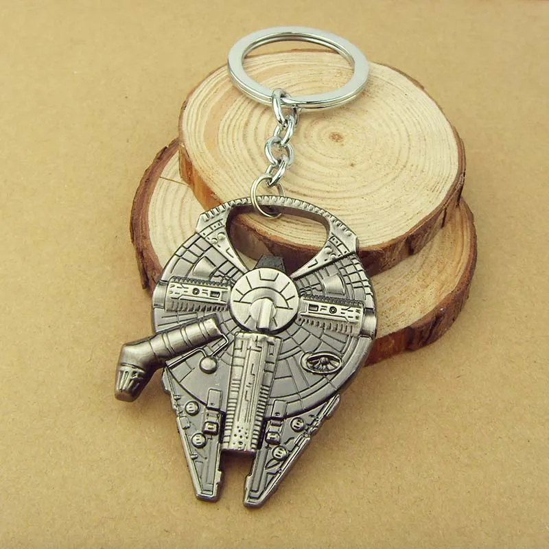 

HOT SELLING!! Movie Star Wars Keychain Millennium Falcon Metal Bottle Opener Key Chains 4.1*5.7cm Key Holders For Men Jewelry