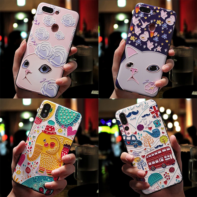 

For iphone 7Plus Soft Silicone TPU 3D Emboss Cartoon Cases For Coque iPhone 6 6S 8 7 Plus 5 SE 5S Case For iPhone X XR XS Max