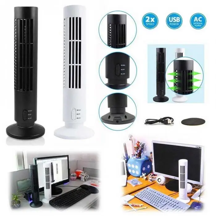 Fashion Useful Mini Portable USB Cooling Air Conditioner Purifier Tower Bladeless Desk Fan for Home Office Room HY99 AU09