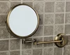 Espejos de baño de 8 pulgadas redondos, 2 caras, 3 aumentos, espejo plegable de pared de bronce y latón, 1308Q ► Foto 3/6