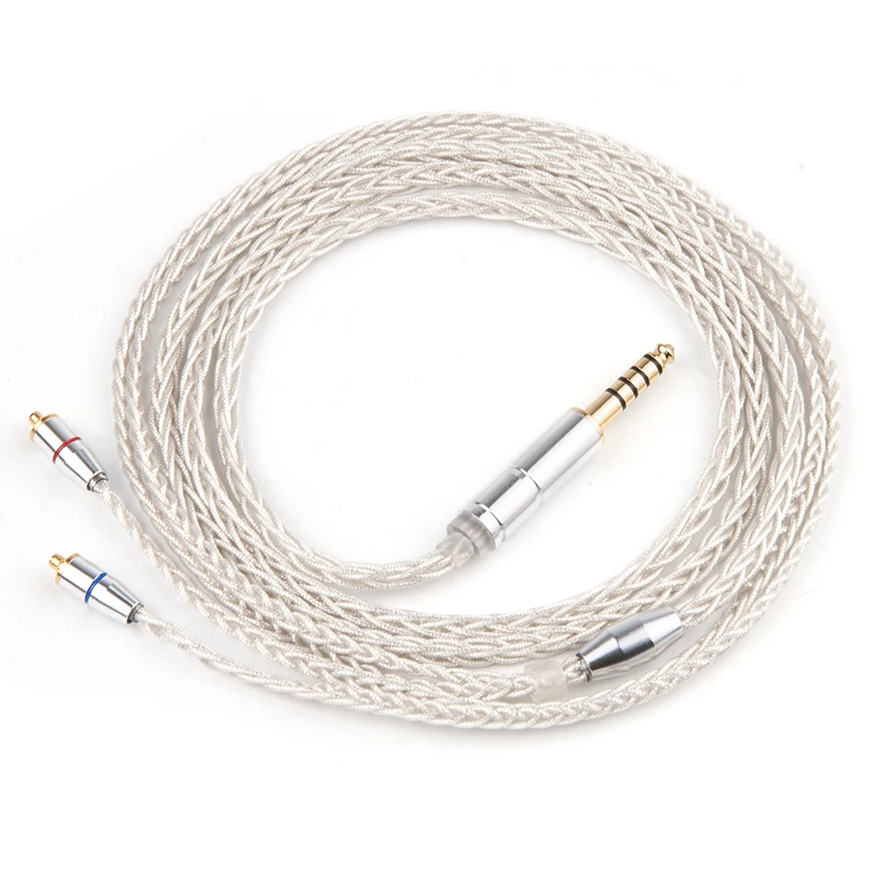 AK Audio LZ Silver Plated Earphone Cable 4.4/3.5/2.5mm Upgraded Silver Cable With MMCX For LZ A4 DQSM Sony NW-WM1Z Earphone